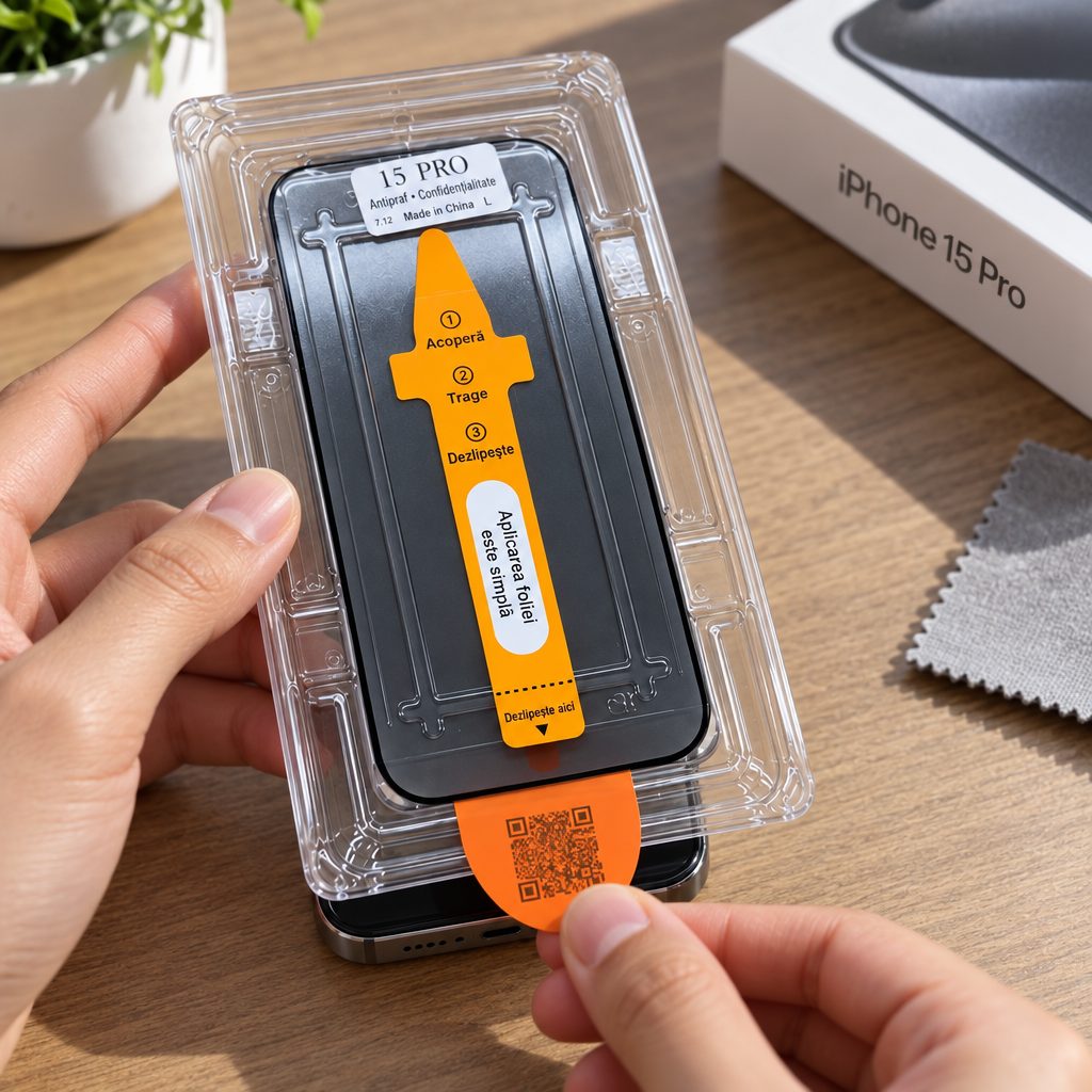 Folie iPhone 15 Pro, anti-spion