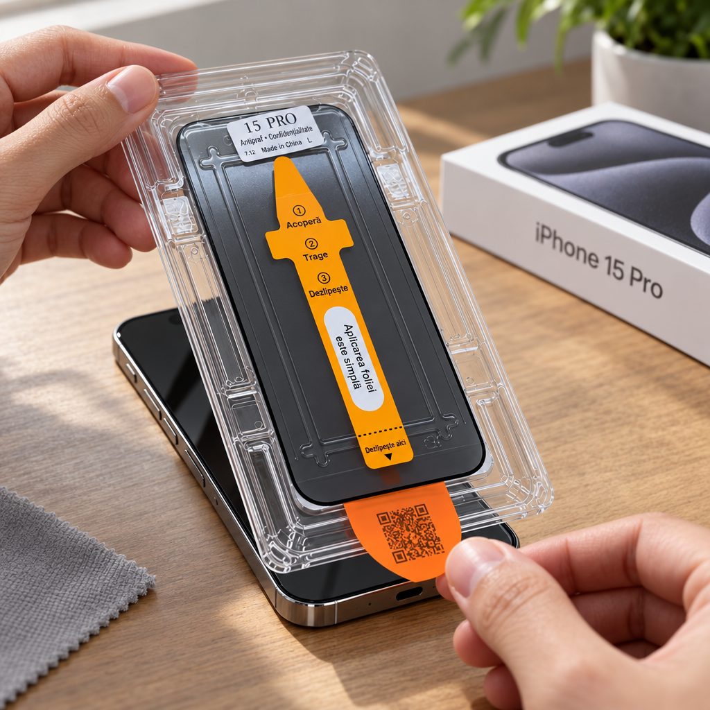 Folie iPhone 15 Pro, anti-spion
