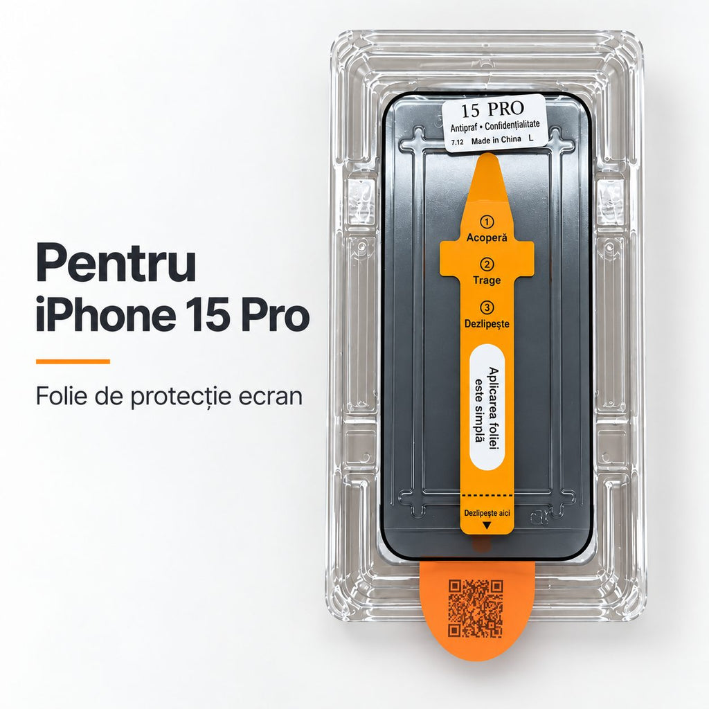 Folie iPhone 15 Pro, anti-spion