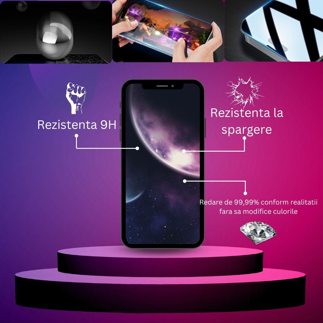 Folie iPhone 15 Pro Max, sticlă securizată