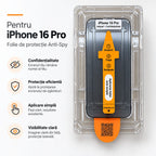 Folie iPhone 16 Pro, anti-spion