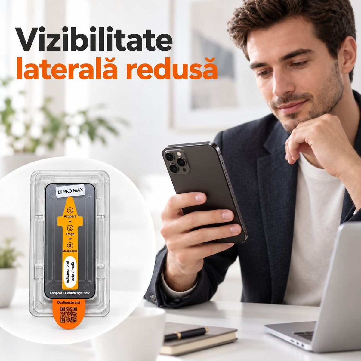 Folie iPhone 16 Pro Max, sticlă securizată
