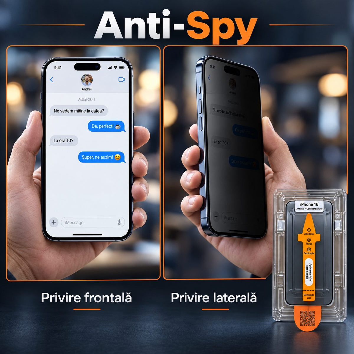 Folie iPhone 16, sticlă securizată