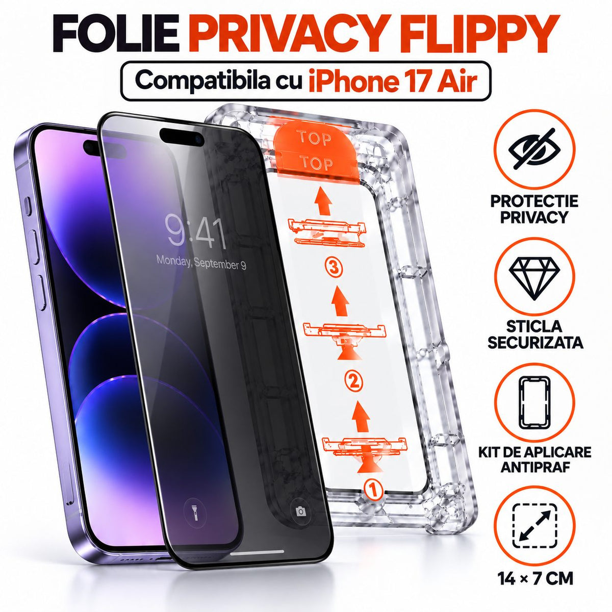 Folie iPhone Air, anti-spion