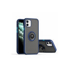 Husă iPhone 11, antișoc cu inel metalic, albastru
