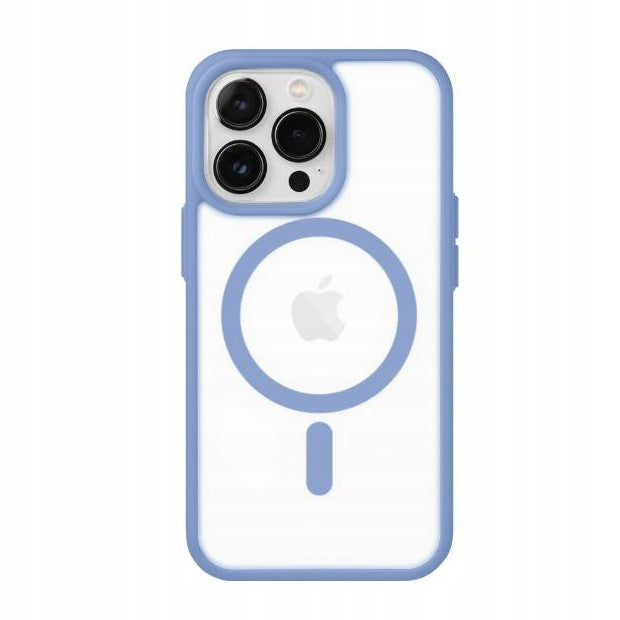 Husă iPhone 11, magnetică MagSafe, mată translucidă, albastru