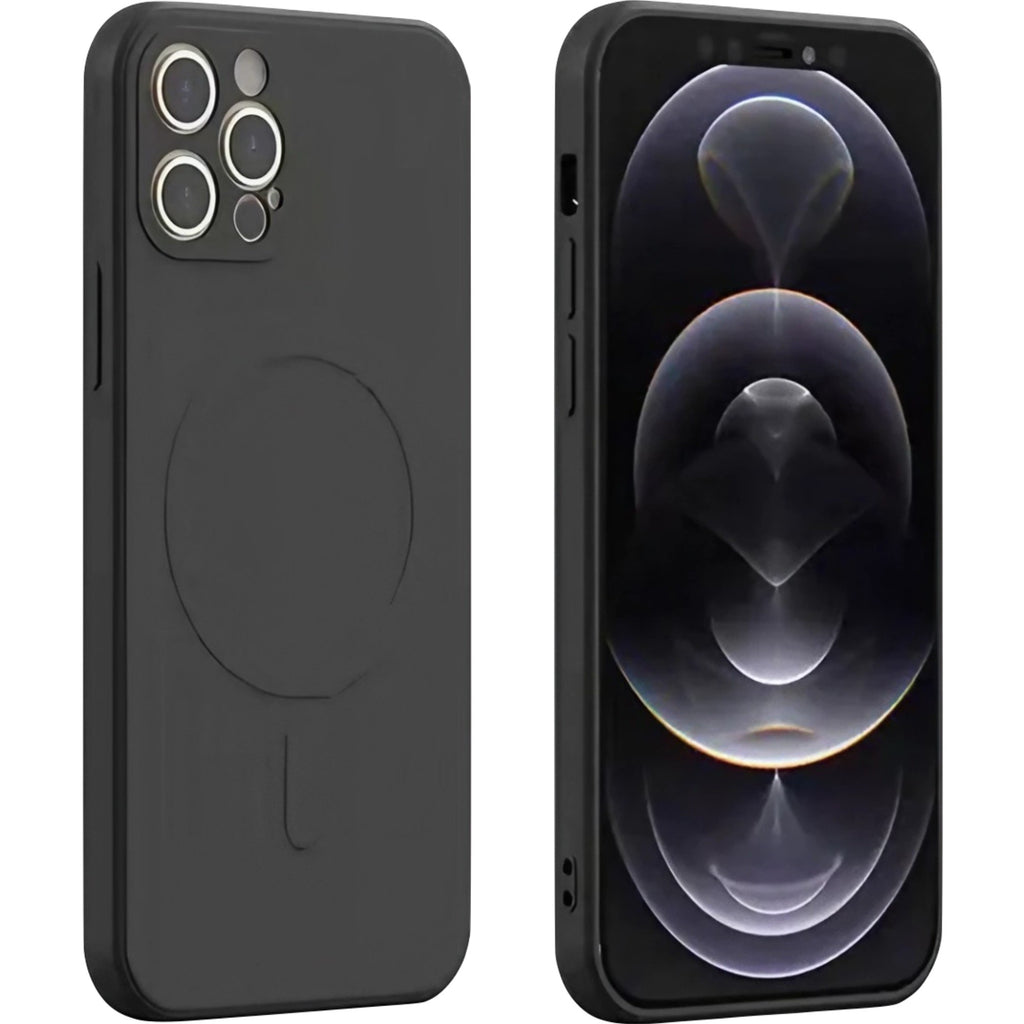 Husă iPhone 11, magnetică MagSafe, silicon, cu decupaj pe fiecare cameră, negru