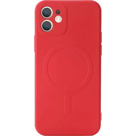 Husă iPhone 11, magnetică MagSafe, silicon, cu decupaj pe fiecare cameră, roșu