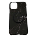Husă iPhone 11, marmorată, cu suport inclus, negru