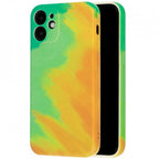 Husă iPhone 11, ombre, verde/galben