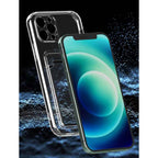 Husă iPhone 11 Pro, cu buzunar pentru card, transparent