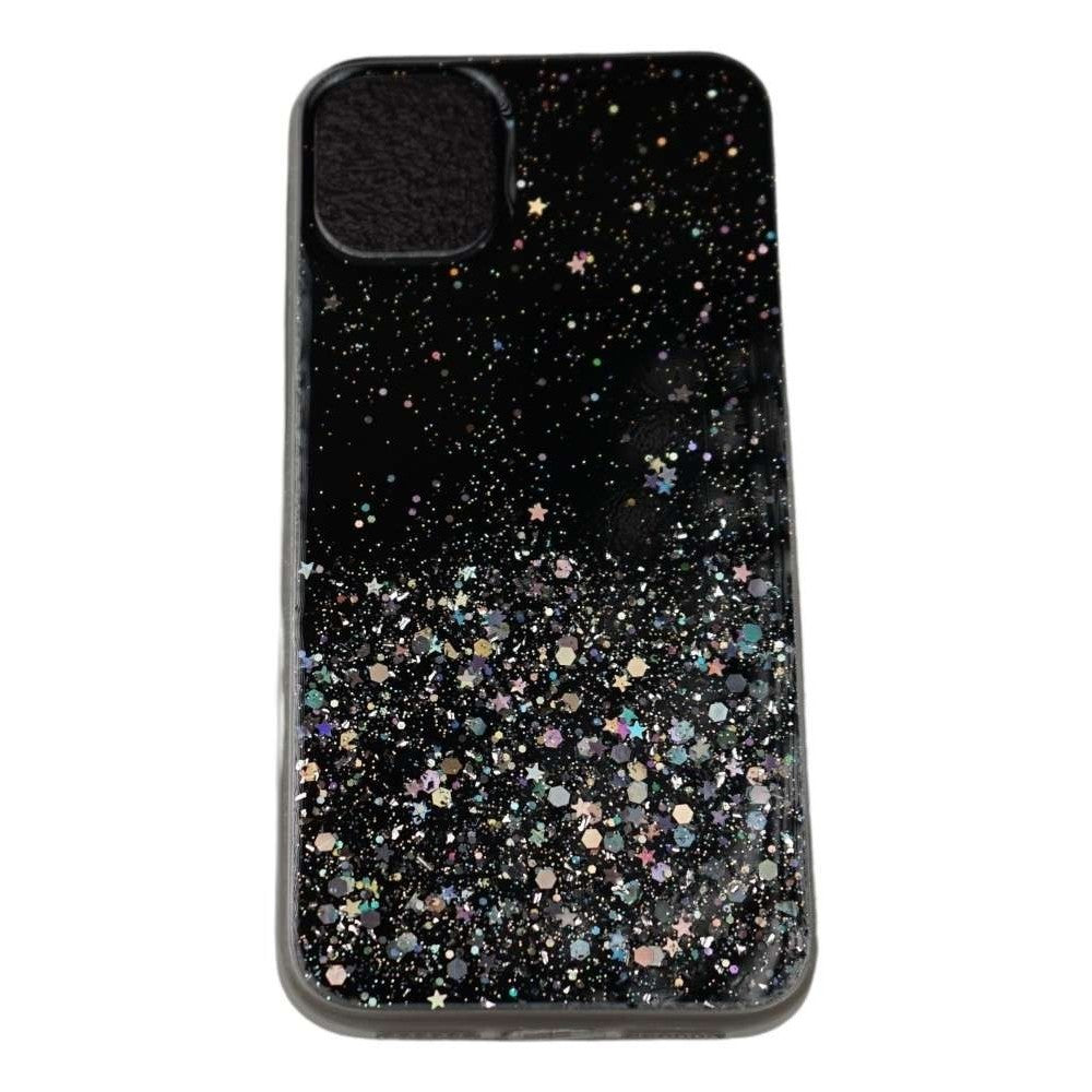 Husă iPhone 11 Pro, cu sclipici, cu steluțe, negru
