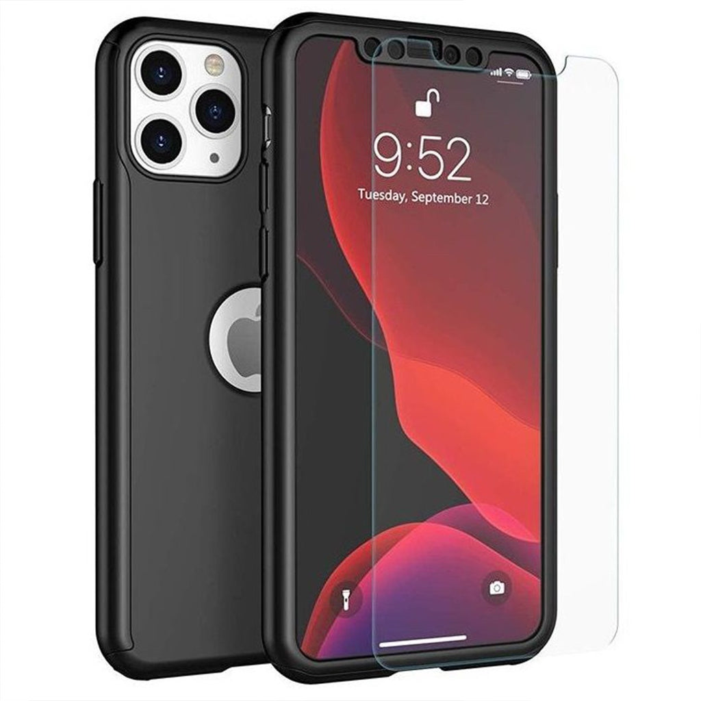 Husă iPhone 11 Pro Max, 360°, cu folie de ecran inclusă, negru