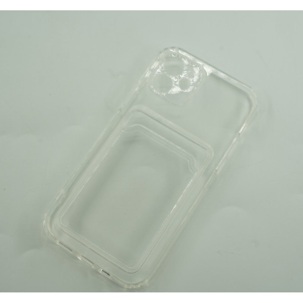 Husă iPhone 11 Pro Max, cu buzunar pentru card, transparent