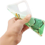 Husă iPhone 11 Pro Max, marmorată, cu model geometric, verde