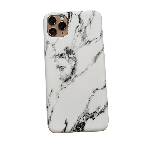 Husă iPhone 11 Pro Max, marmorată, din acril și TPU, alb