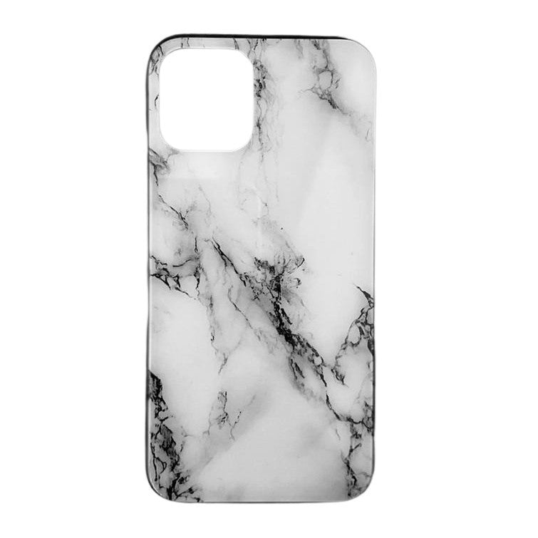 Husă iPhone 11 Pro Max, marmorată, din acril și TPU, alb