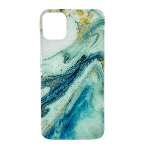 Husă iPhone 11 Pro Max, marmorată, din acril și TPU, albastru