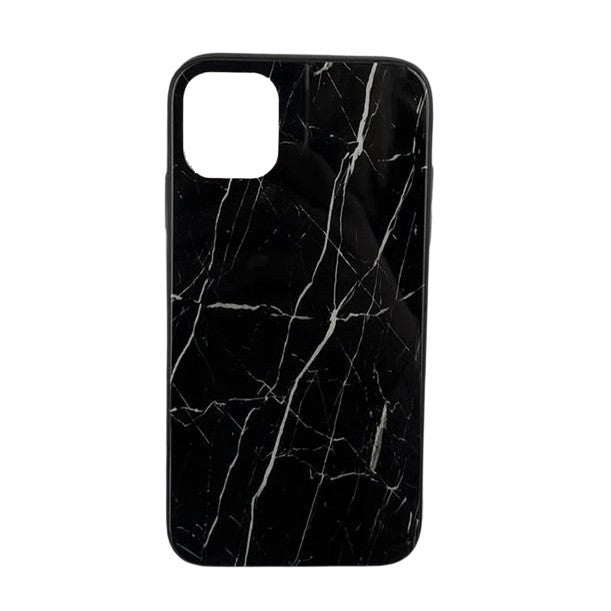 Husă iPhone 11 Pro Max, marmorată, din acril și TPU, negru