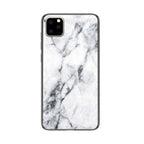 Husă iPhone 11 Pro Max, marmorată, din sticlă, alb