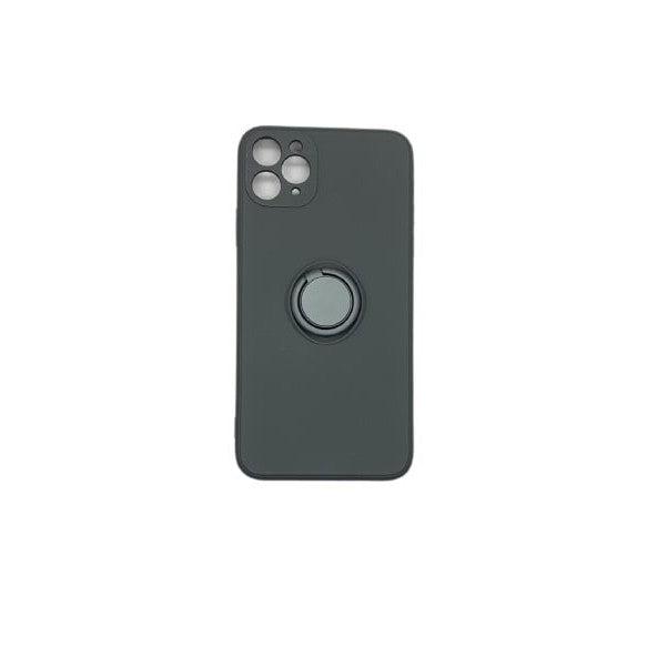 Husă iPhone 11 Pro Max, silicon cu inel, negru