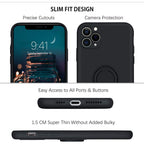 Husă iPhone 11 Pro Max, silicon cu inel, negru