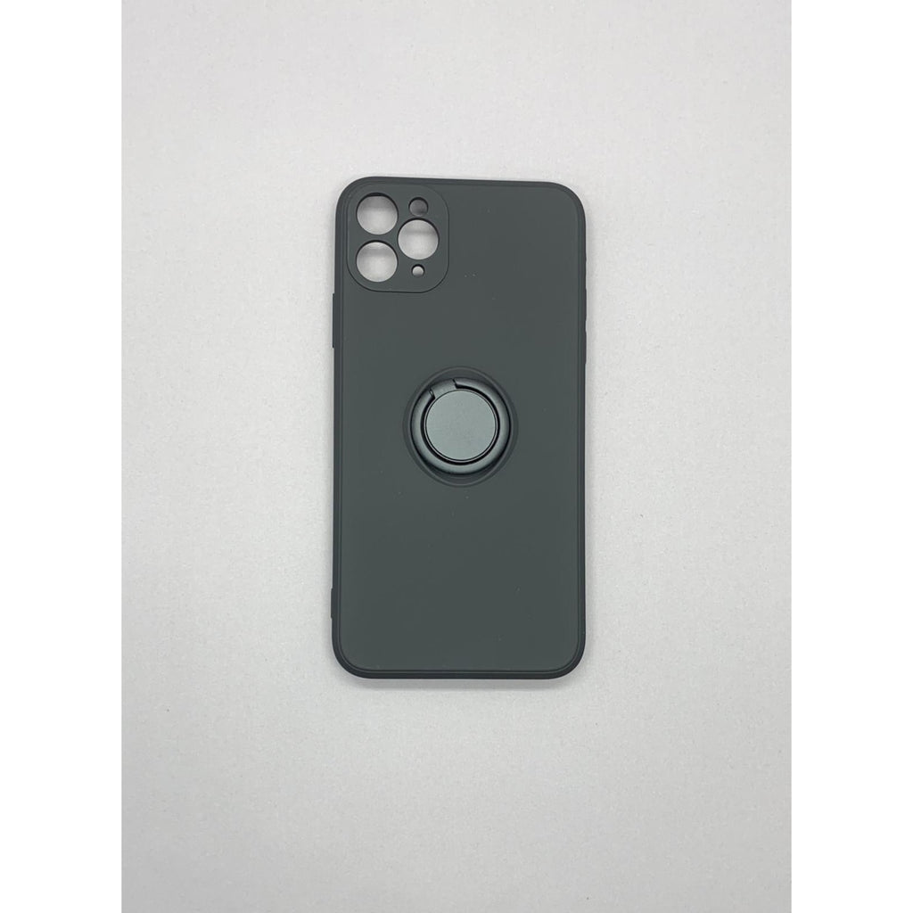Husă iPhone 11 Pro Max, silicon cu inel, negru