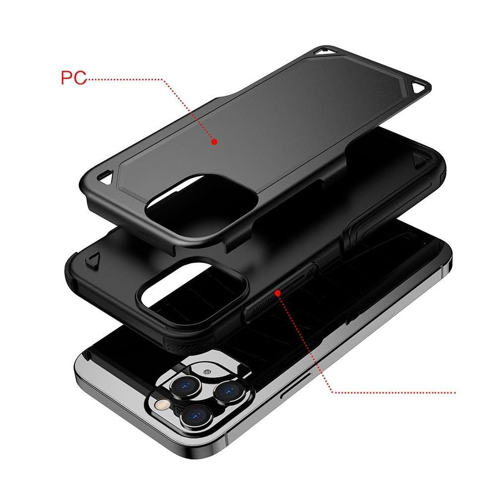 Husă iPhone 11 Pro Max, ultra-rezistentă cu suport, în două straturi, negru
