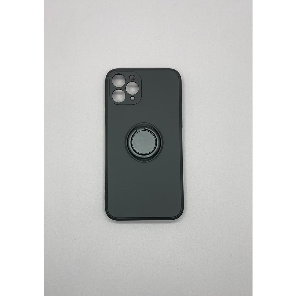Husă iPhone 11 Pro, silicon cu inel, negru