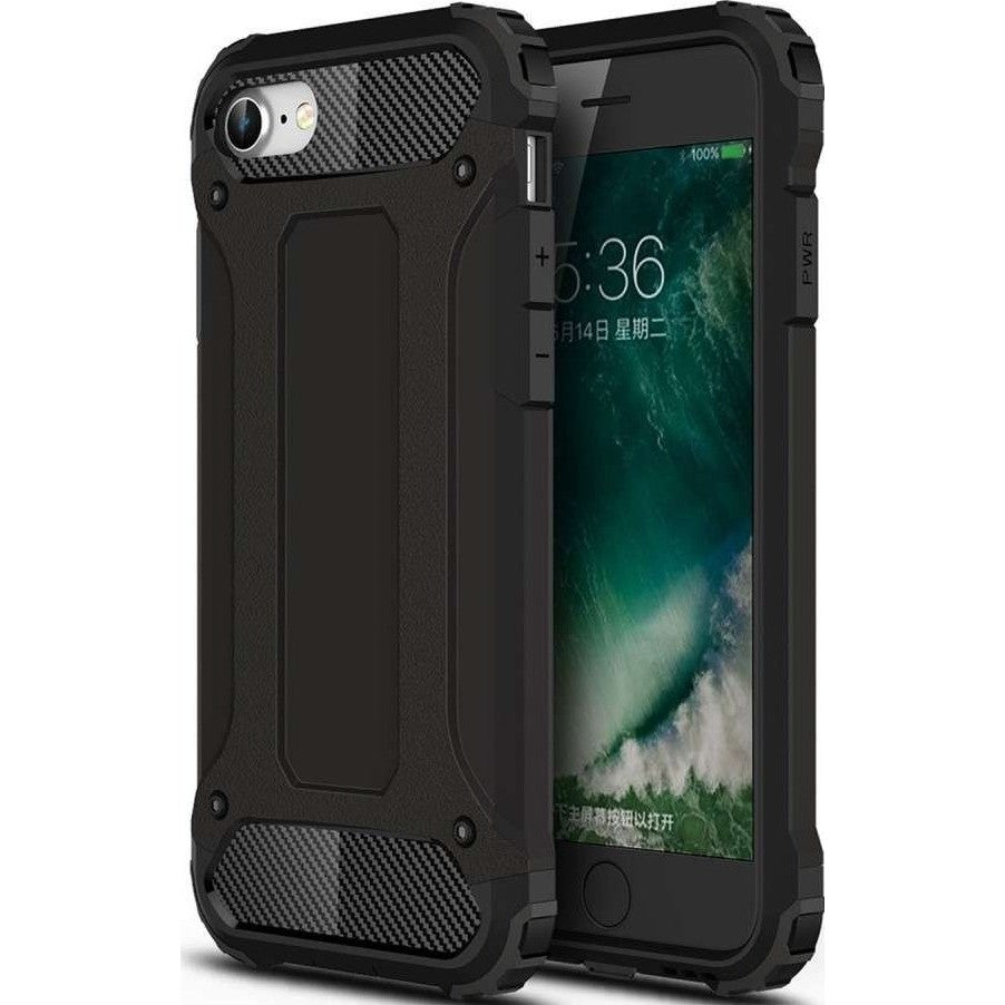 Husă iPhone 11 Pro, ultra-rezistentă cu suport, din silicon și plastic, negru