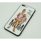Husă iPhone 12, din sticlă, cu imprimeu, mama of drama