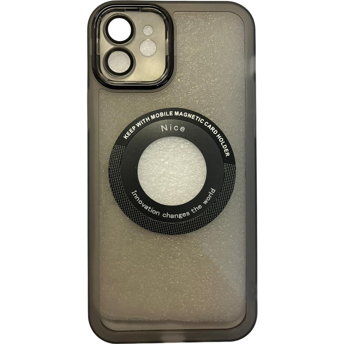 Husă iPhone 12, magnetică MagSafe, cu decupaj pentru logo, cu protecție pentru cameră, negru