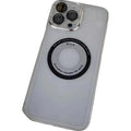 Husă iPhone 12, magnetică MagSafe, cu decupaj pentru logo, transparent