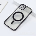 Husă iPhone 12, magnetică MagSafe, ramă metalizată, negru