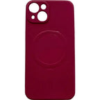 Husă iPhone 12, magnetică MagSafe, silicon, cu decupaj pe fiecare cameră, visiniu