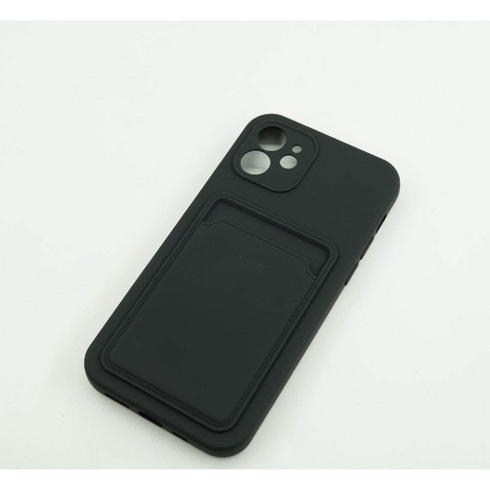 Husă iPhone 12 Mini, cu buzunar pentru card, negru