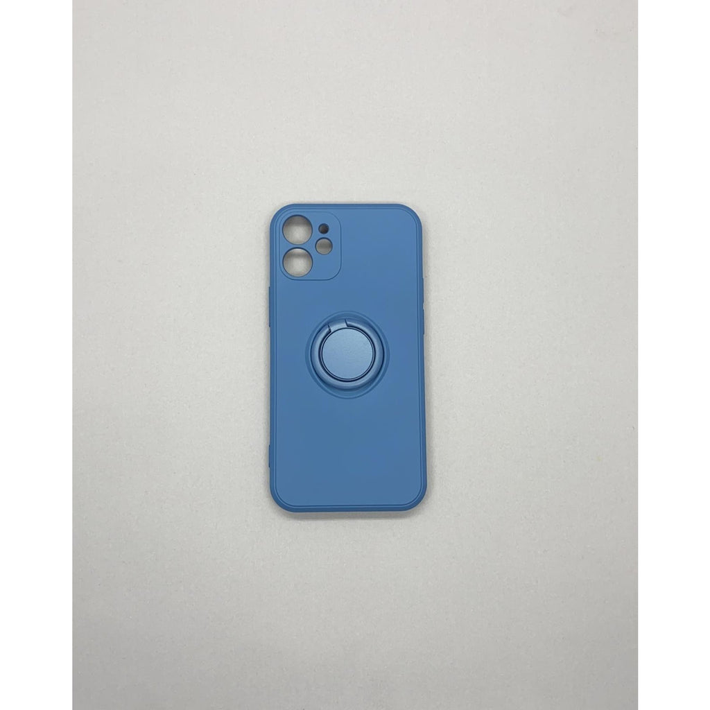 Husă iPhone 12 Mini, silicon cu inel, albastru