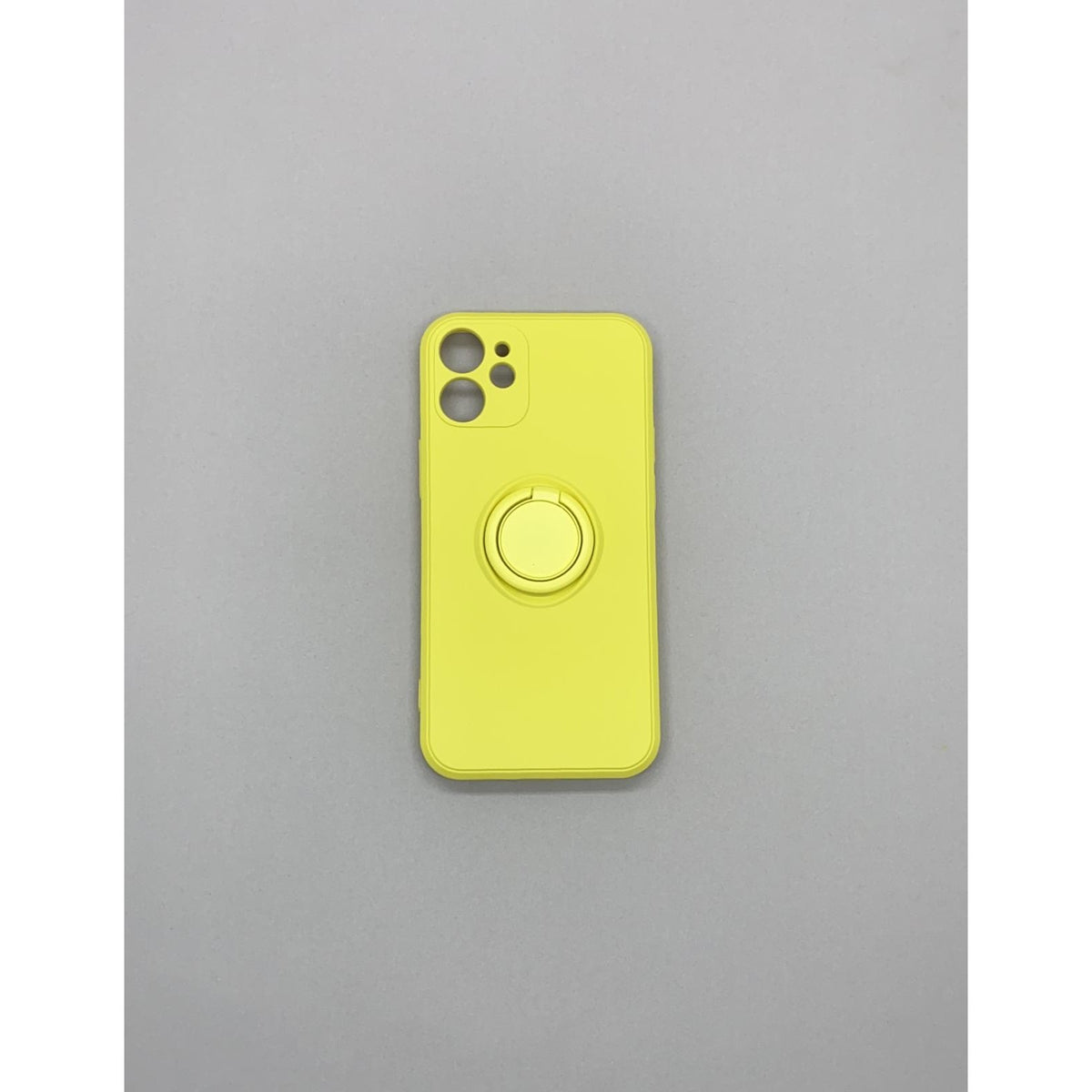 Husă iPhone 12 Mini, silicon cu inel, galben
