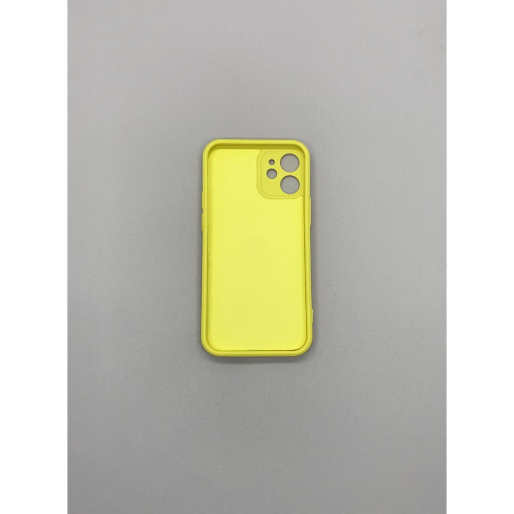 Husă iPhone 12 Mini, silicon cu inel, galben