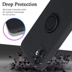 Husă iPhone 12 Mini, silicon cu inel, negru