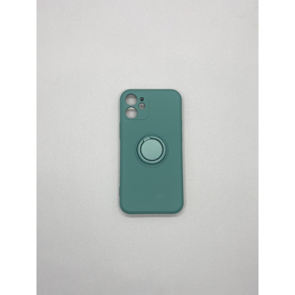 Husă iPhone 12 Mini, silicon cu inel, verde