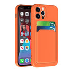 Husă iPhone 12 Pro, cu buzunar pentru card, portocaliu