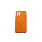 Husă iPhone 12 Pro, magnetică MagSafe, silicon, cu inel-suport, portocaliu