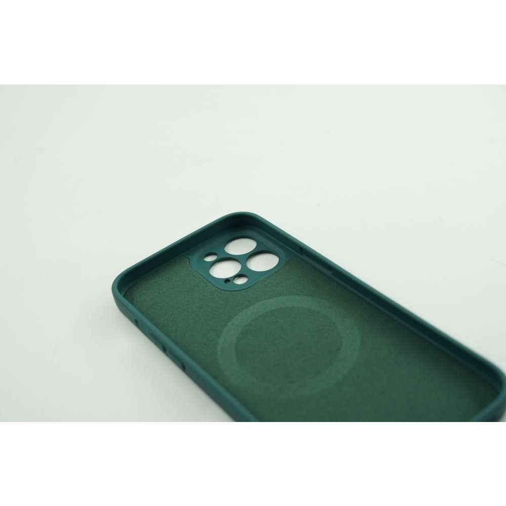 Husă iPhone 12 Pro, magnetică MagSafe, silicon, cu inel-suport, verde