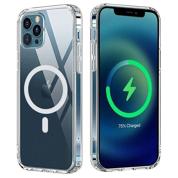 Husă iPhone 12 Pro Max, magnetică MagSafe, transparentă, transparent