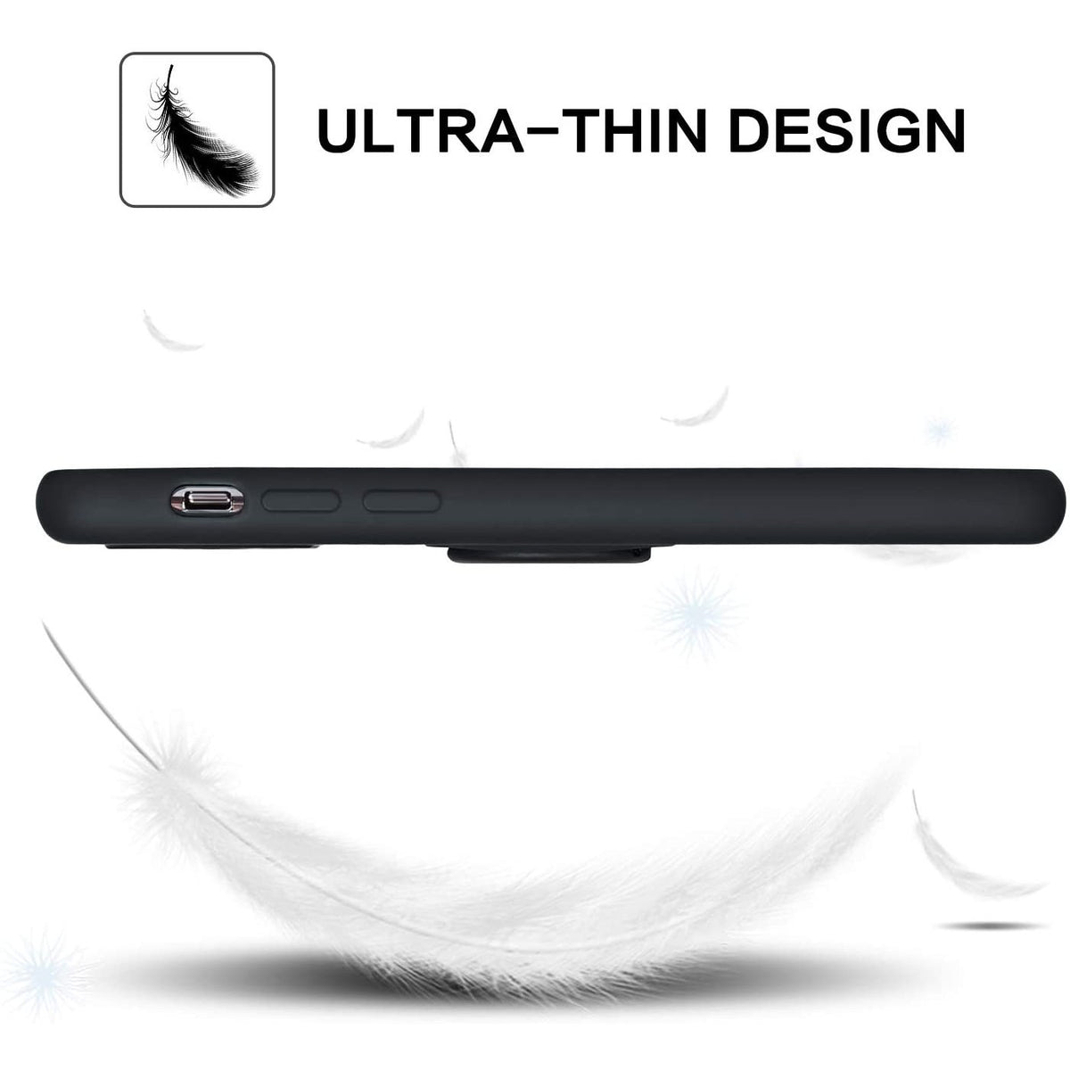 Husă iPhone 12 Pro Max, silicon cu inel, negru