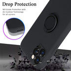 Husă iPhone 12 Pro Max, silicon cu inel, negru