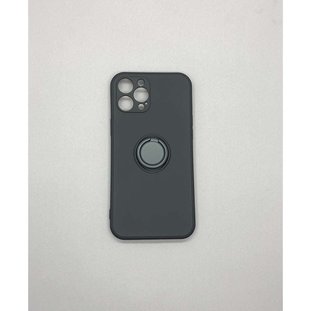 Husă iPhone 12 Pro Max, silicon cu inel, negru