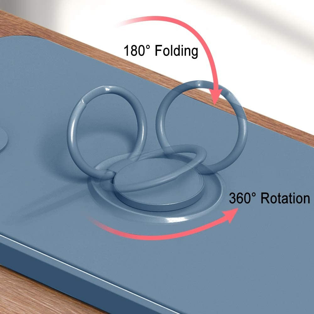 Husă iPhone 12 Pro, silicon cu inel, albastru