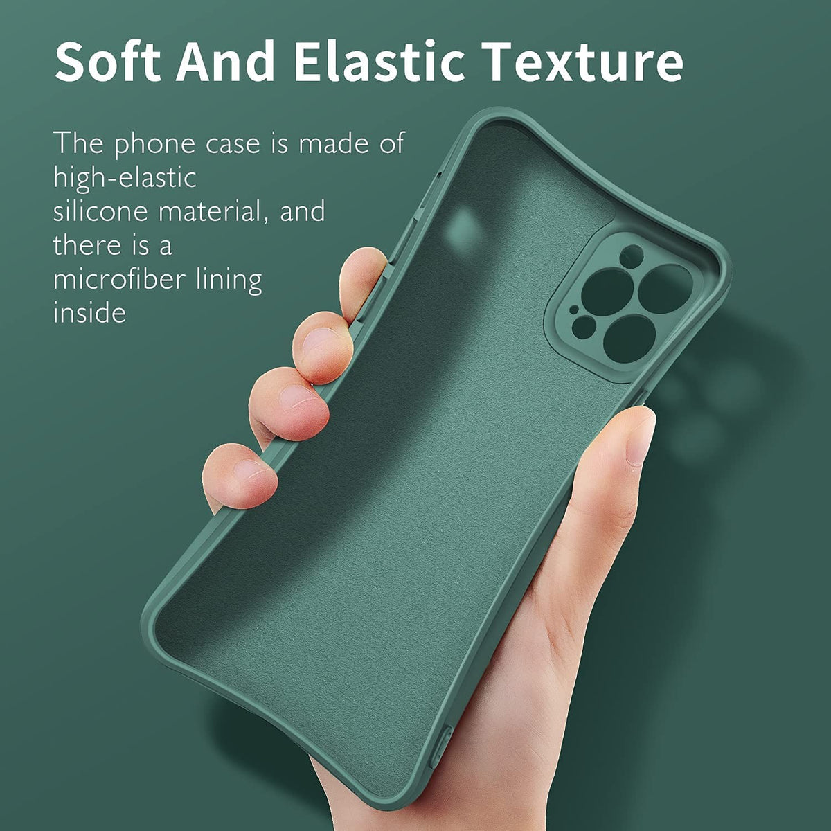 Husă iPhone 12 Pro, silicon cu inel, verde